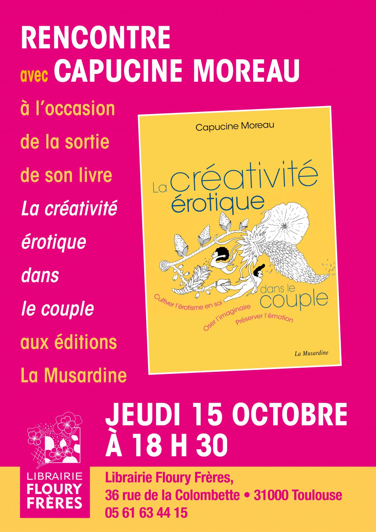 Rencontre autour du livre « La créativité érotique dans le couple » de Capucine Moreau